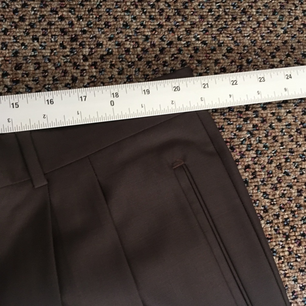Gianni manzoni men’s dress pants 42w brown wool super 120s Italy pleated new 65 - Picture 6 of 8